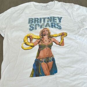 White Graphic Short Sleeve Tee - Britney Spears Print